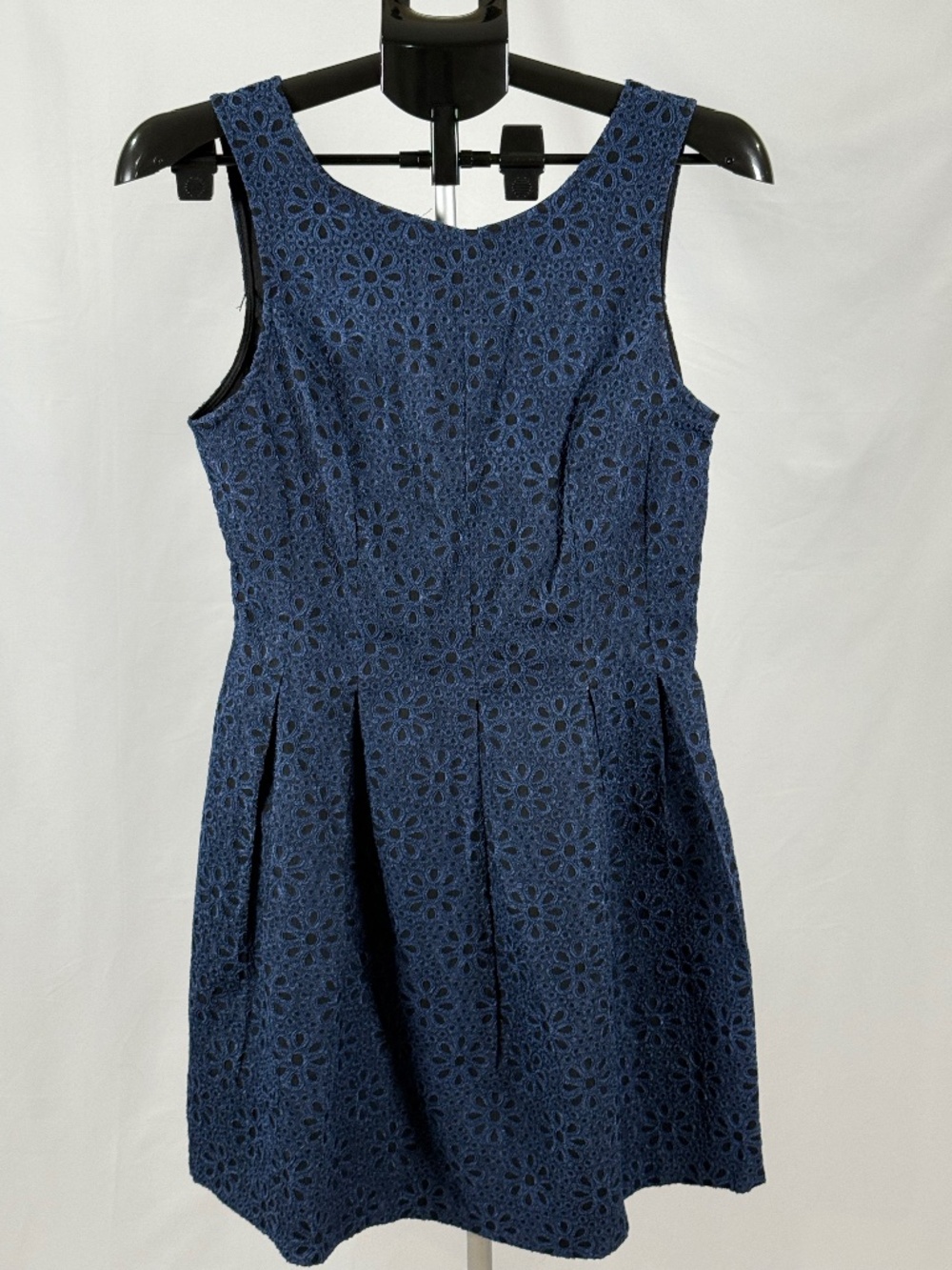 Blue Rain Navy Eyelet Lace Fit & Flare Dress L